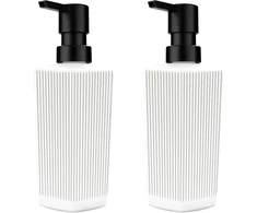 Diakey 2 vnt. muilo dozatorius vonios kambariui, 350 ml stiklinis rankų muilo dozatorius su pompa, indų muilo dozatorius virtuvei, daugkartinio naudojimo skysto muilo dozatoriaus buteliukas, baltas