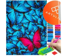 Diamond painting mozaika vaikams 5d drugeliai gėlės gamta