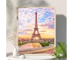 Diamond tapyba kvadratiniais akmenukais 40 x 50 cm „pasidaryk pats“ 5d diamond tapybos rinkiniai 5d diamond tapyba pagal skaičius drobė didelis peizažas eifelio bokštas paryžiaus saulėlydis paveikslai siuvinėjimui kryželiu