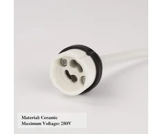 Dicuno Gu10 lizdas su 15 cm maitinimo laidu ir antgaliais, keraminis pagrindas, Vde, ugniai atsparus renovacijos lizdas, 0,75 mm² kabelis, 300 W 250 V, atsparus karščiui iki 600 °c, 6 vnt.