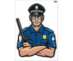 Didelė laikina tatuiruotė Policininkas policija vandens nuplaunama vaikams