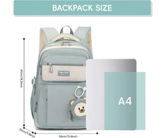 Didelė mokyklinė kuprinė mergaitėms, 40l, su pinigine, mėlyna