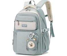 Didelė mokyklinė kuprinė mergaitėms, 40l, su pinigine, mėlyna