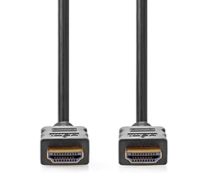 Didelės spartos hdmi kabelis su ethernet – hdmi male – hdmi male – 4k @ 60hz – arc – 18 gbps – 15.0 m – apvalus – pvc – juodas – etiketė
