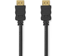 Didelės spartos hdmi kabelis su ethernet – hdmi male – hdmi male – 4k @ 60hz – arc – 18 gbps – 15.0 m – apvalus – pvc – juodas – etiketė