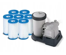 Didelis filtravimo siurblys sodo baseinams 9463l/h Intex + 7 filtrai