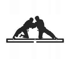 Didelis metalinis pakabinamas medalių laikiklis Judo Ju-jitsu Grumtynės Kovos Menai juodas