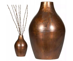 Didelis metalinis vaza 32cm, rudas, loft stiliaus