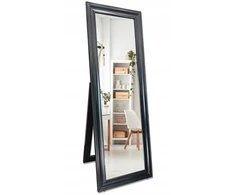 Didelis pastatomas veidrodis su juodu mdf rėmu 170x50 juodas premium