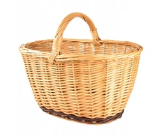 Didelis pintas krepšys iš vytelių piknikui, grybavimui, apsipirkimui