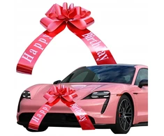 Didelis raudonas dovanų kaspinas su siurbtukais automobiliui 58cm Xxl
