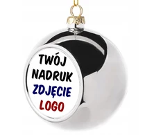 Didelis sidabrinis burbulas su nuotrauka - grafika - logotipu - šventinė dovana