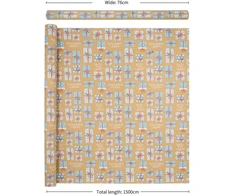 Didelis vyniojamojo popieriaus rulonas - 76cm x 15m - perdirbamas kalėdinis vyniojamasis popierius su mėlynu dovanų raštu Kalėdoms, gimtadieniui, vestuvėms ir vakarėlių dekoracijoms