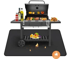 Digiroot ugniai atsparus kilimėlis 100 x 180 cm, sulankstomas grilio kilimėlis, grindų apsauga, silikoninis stiklo pluošto karščiui ir vandeniui atsparus grilio kilimėlis bbq griliams, židiniui, grindims, vejai ir stovyklavimui, juodas