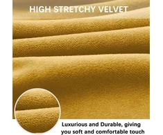 Dimatic Velvet Plush kėdės užvalkalas, skirtas baro kėdėms, valgomojo kėdžių užvalkalas, baldų apsauga, neslystantis užvalkalas su elastiniu pagrindu, 2 vnt., aukso spalvos