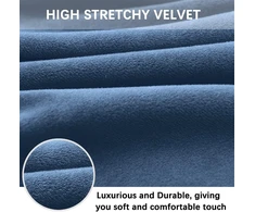 Dimatic Velvet Plush kėdės užvalkalas, skirtas baro kėdėms, valgomojo kėdžių užvalkalas, baldų apsauga, neslystantis užvalkalas su elastiniu pagrindu, 2 vnt., mėlynas