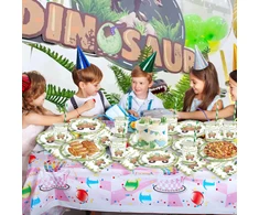 Dinozaurų gimtadienio stalo serviravimo rinkinys 20 svečiams