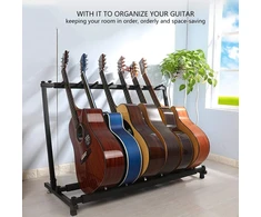 Dioche gitaros boso stovas su 5 gitarų stovais sulankstomas su neslystančiu guminiu paminkštinimu 5 elektriniams instrumentams (5 vietos)