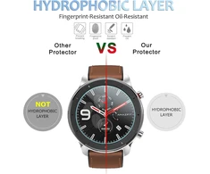 Diruite 4 vnt. ekrano apsaugų, skirtų amazfit gtr 47 mm ekranui (netinka amazfit gtr 2e), hd stiklo ekrano apsauga, skirta amazfit gtr išmaniajam laikrodžiui [atspari įbrėžimams] [atspari riebalams] [be