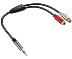 Discool 3.5 mm Trs Male į 2rca Female paauksuotas Y skirstytuvas kabelis, 1/8 į 2 Rca Aux prailginimo kabelio adapteris Od 4.5 Dvd, Tv/hdtv, vaizdo grotuvams, Cd grotuvams (0.3 m / 0.98 ft, M į F)