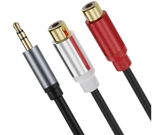 Discool 3.5 mm Trs Male į 2rca Female paauksuotas Y skirstytuvas kabelis, 1/8 į 2 Rca Aux prailginimo kabelio adapteris Od 4.5 Dvd, Tv/hdtv, vaizdo grotuvams, Cd grotuvams (0.3 m / 0.98 ft, M į F)