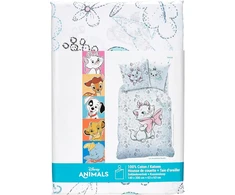 Disney Aristochat patalynės komplektas 140 x 200 cm + pagalvės užvalkalas 63 x 63 cm, 100% medvilnė Floralie