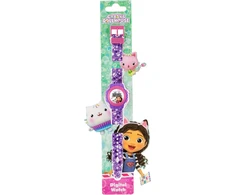 Disney Gab4069 Amz violetinis tradicinis skaitmeninis kvarcinis laikrodis su plastikiniu dirželiu mergaitėms, violetinis, tradicinis