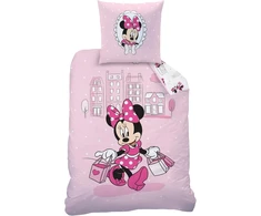 Disney Minnie Mouse 2 dalių patalynės komplektas, mergaičių Minnie Mouse patalynė, pagalvės užvalkalas 80 x 80 cm + antklodės užvalkalas 135 x 200 cm