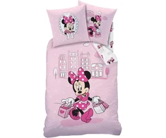 Disney Minnie Mouse 2 dalių patalynės komplektas, mergaičių Minnie Mouse patalynė, pagalvės užvalkalas 80 x 80 cm + antklodės užvalkalas 135 x 200 cm