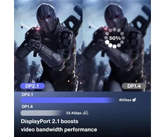 Displayport 1.4 Kabelis 1m, 8k@60hz, 4k@144hz, Juodas