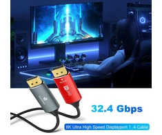 Displayport 1.4 Optinis Kabelis 10m, 8k@30hz, 4k@120hz, 32.4gbps