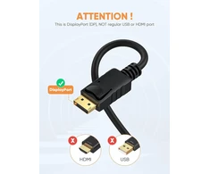Displayport į Vga kabelis, 1.8m, Full Hd 1080p