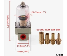 Divono degalų filtras automobiliams, automobilinis degalų filtras, universalus įmontuojamas benzino filtras, dujų, alyvos, skysčio filtras, motociklo degalų filtras, su 6 mm/8 mm/10 mm/12 mm jungtimi (sidabrinis)