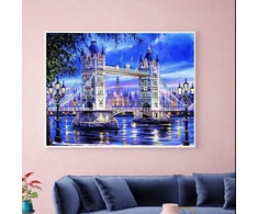 Diy kvadratinis deimantinis paveikslas kvadratiniais akmenimis 50 x 40 cm deimantiniai paveikslai didelis paveikslas siuvinėjimui kryželiu suaugusiems kalnų krištolo siuvinėjimo amatai kraštovaizdžio tiltas deimantinis meno sienų lipdukas