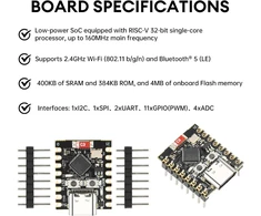 Vaizdo plokštė Diymore 4pcs Esp32 Esp32-c3 kūrimo plokštė mini Esp32 C3 palaiko wifi bluetooth