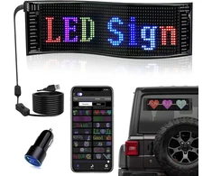 Diyoyotm led ekranas, 37.2 x 9.2 cm programuojamas led ekranas, led scenarijus, apšviestas ženklas automobiliui, sunkvežimiui, tekstas, graffiti, išmani programėlė, bluetooth usb 5 v