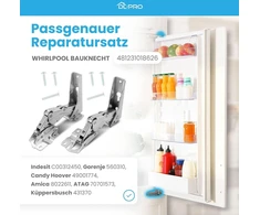 Dl-pro durų vyrių komplektas viršus + apačia, skirtas whirlpool bauknecht ignis 481231018626 indesit hotpoint c00312450 hettich hettich vyrių rinkinys su montavimo rinkiniu, skirtas kdi kgi kvi kvic šaldytuvui-šaldikliui