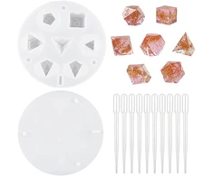 Dnd kauliukų rinkinys, silikoninis liejimo forma, 7 formų silikoninė liejimo forma, Dnd kauliukai, silikoninė liejimo forma dervai, poliedrinių kauliukų rinkinys stalo žaidimų vaidmenų žaidimams