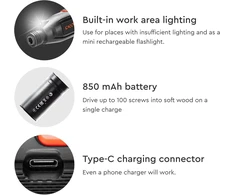 Dnipro-m Csd-36x akumuliatorinis atsuktuvas, mini atsuktuvas su 3.6v, 850mah dėklu, 280rpm, Led lempute ir antgalių rinkiniu, Usb Type-c laidu, Ip20, puikiai tinka remontui ir surinkimui