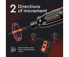 Dnipro-m Csd-36x akumuliatorinis atsuktuvas, mini atsuktuvas su 3.6v, 850mah dėklu, 280rpm, Led lempute ir antgalių rinkiniu, Usb Type-c laidu, Ip20, puikiai tinka remontui ir surinkimui