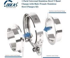 Docas 1 vnt. skersmuo 63.5 mm (2.5 colio) v-band gnybtas + flanšai, pilnas nerūdijančio plieno komplektas, papildoma turbo žarna, nerūdijančio plieno v juostos gnybtų rinkinys, turbo išmetimo sistema su greitu atleidimu