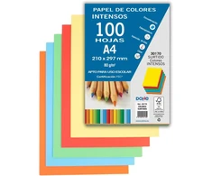 Dohe - spalvotas popierius din a4, 80 g, ryškių spalvų asorti - 100 lapų, 30170
