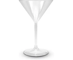 Doja Barcelona Skaidrios plastikinės martini taurės, 6 vnt., kietos plastikinės gėrimų taurės, skaidrios polikarbonatinės taurės, daugkartinio naudojimo plastikinės martini taurės, daugkartinio naudojimo kokteilių taurės