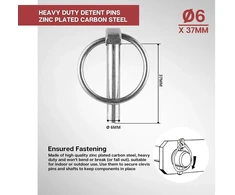 Doja Industrial Rakinimo Smeigtukai, 50 vnt., 6 mm x 37 mm, Cinkuotas Plienas