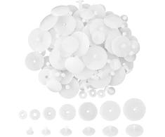 Dokeno 42 rinkiniai baltų plastikinių lėlių jungčių nuo 15 mm iki 45 mm baltos lėlės jungtys plastikinės meškiukų jungtys "pasidaryk pats" amatų priedams meškiukams