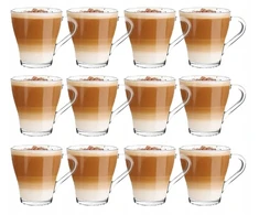 Domex Decor 12 stiklinių su rankena, 250 ml, kavai, arbatai, rinkinys