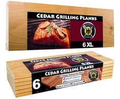 Dominion Grilling Co. rūkymo lentelės 6 Xl kedro medienos grilio lentos itin ilgos - 6 vnt.