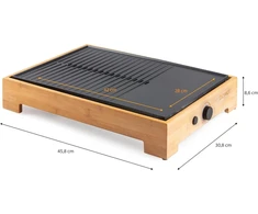 Domo do9271g plancha grilis bamboo style 42 x 28 cm wood effect 1800 w