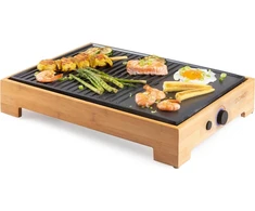 Domo do9271g plancha grilis bamboo style 42 x 28 cm wood effect 1800 w