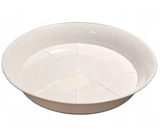 Don-plast, 10 vnt. vazonų padėklų rinkinys, skersmuo 12 cm, balta spalva